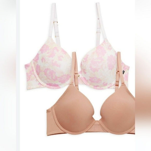 2/60🐣NWT BCBGMaxAzria Ultra Soft Push up Underwire Padded Bra Floral White Pink - Picture 3 of 16